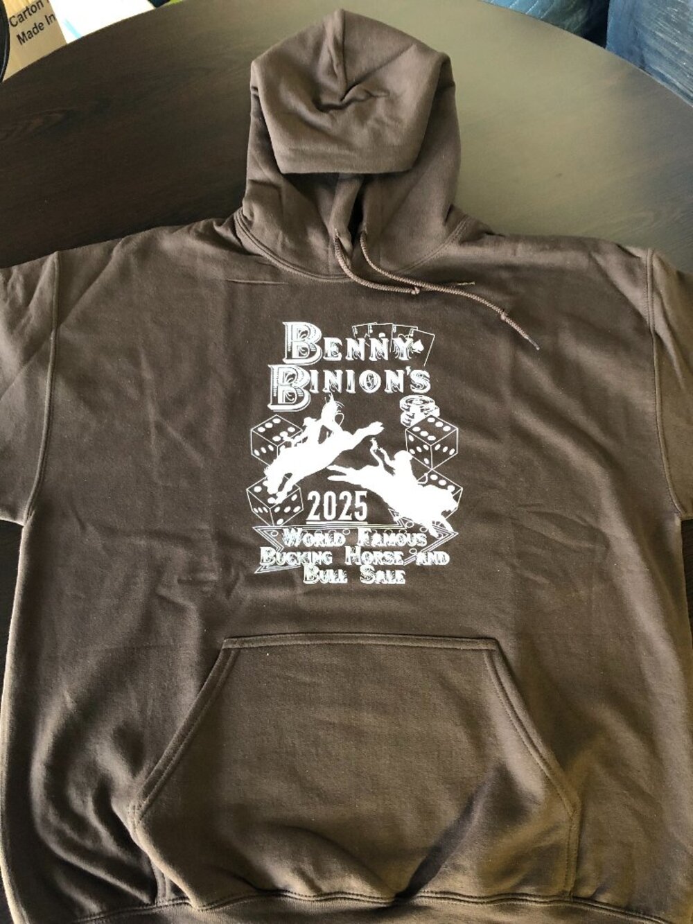 Benny Binion’s Bucking Horse & Bull Sale 2025 Hoodie – Brown